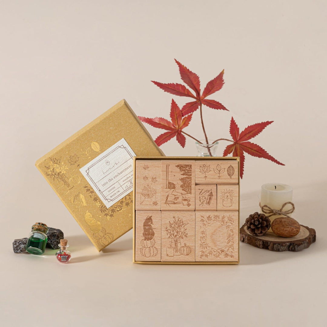 Hinoki - ‘Into the Enchantment’ Engraved Wooden Stamp Set