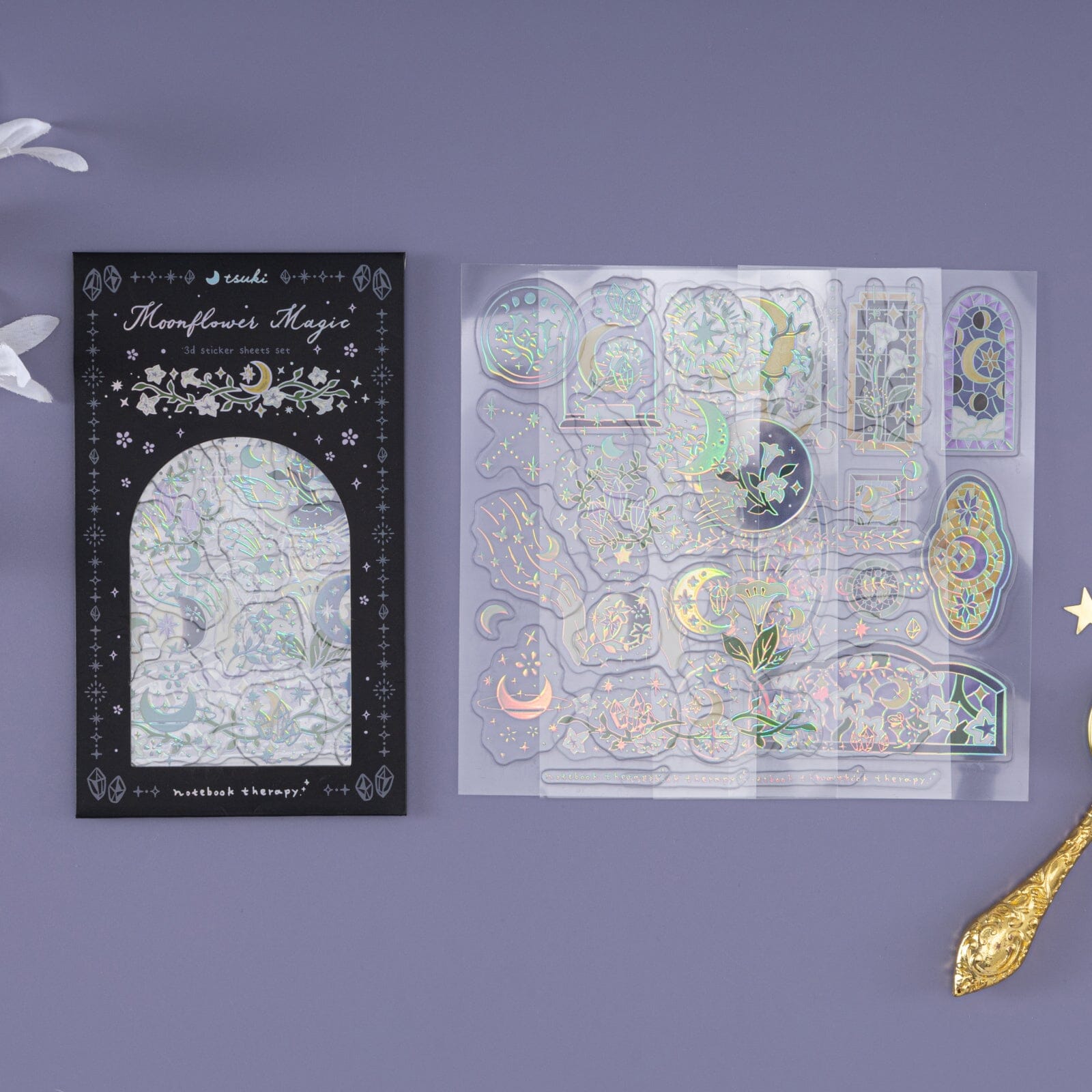 Tsuki ‘Moonflower Magic’ 3D Sticker Set ☾