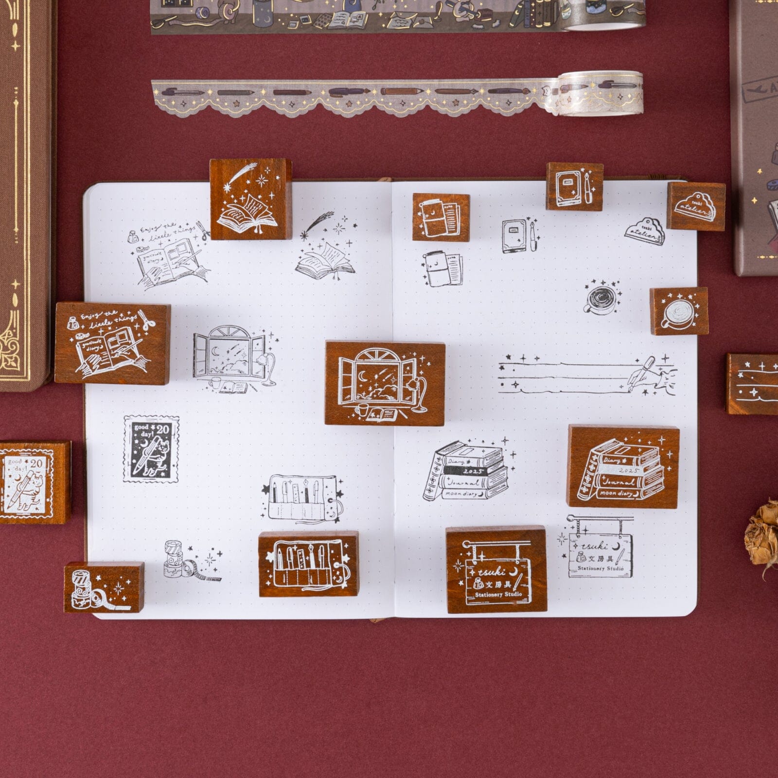 Tsuki ‘Tsuki Studio’ Bullet Journal Stamp Set ☾