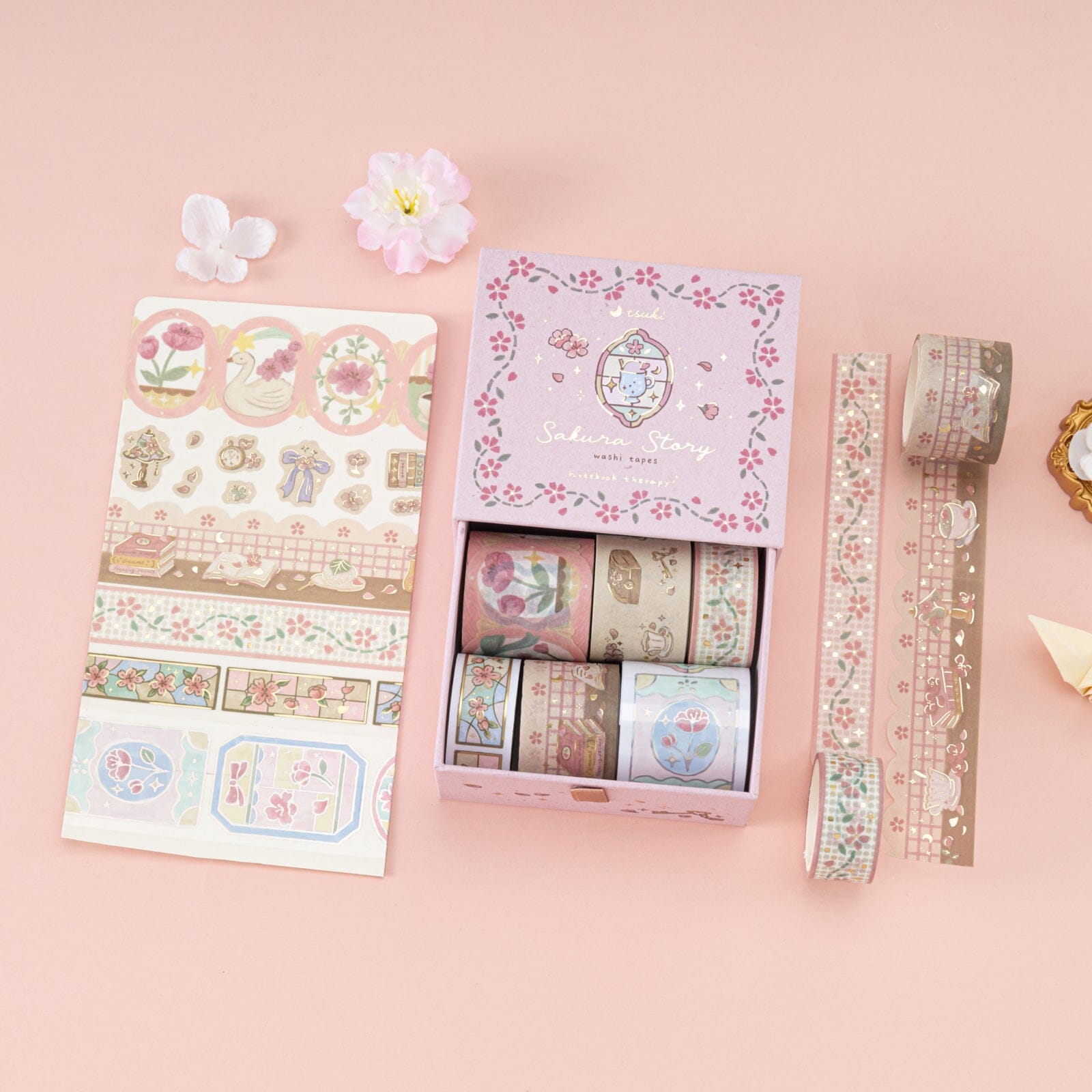 Tsuki ‘Sakura Story’ Washi Tape Set ☾
