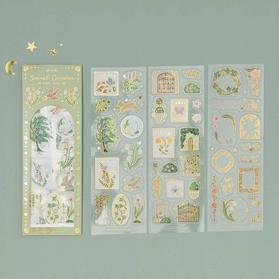 Tsuki ‘Secret Garden’ 3D Foil Sticker Set ☾