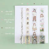 Tsuki ‘Happy Day’ swatch on white paper 15mm CMYK writing tape, 25mm perforated PET tape, 30mm PET tape, 30mm PET tape