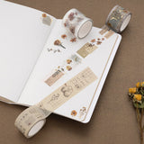 Junk Journal washi tapes swatched on junk journal page